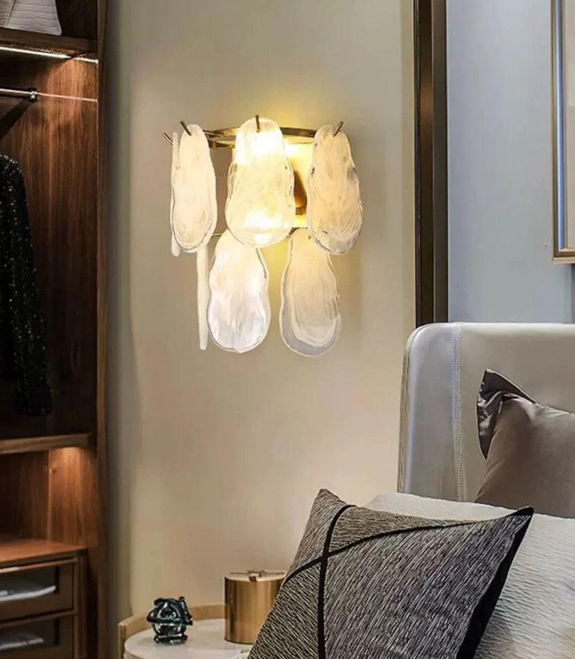 إضاءة حائط مودرن "ويف جلاس" Wave Glass Crystal Wall Sconce
