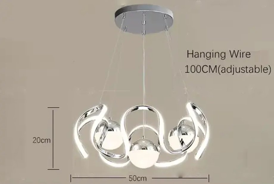 نجفة ليد مودرن "زاريا" Zaria Modern LED Chandelier " with Three-Color Changing Bulbs "