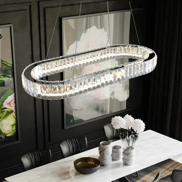 نجفة كريستال مودرن ليد "آنا" Ana Modern LED Crystal Chandelier" with Three-Color Changing Bulbs "