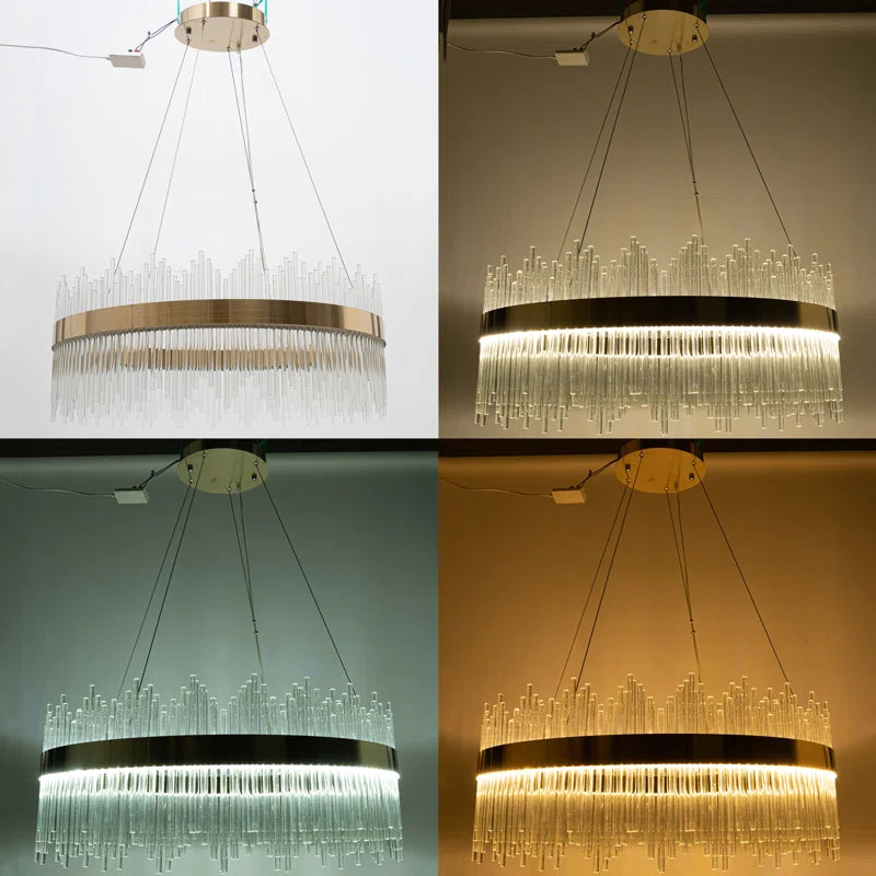 نجفة كريستال مودرن "كاميلا" Camila Modern LED Crystal Chandelier" with Three-Color Changing Bulbs "