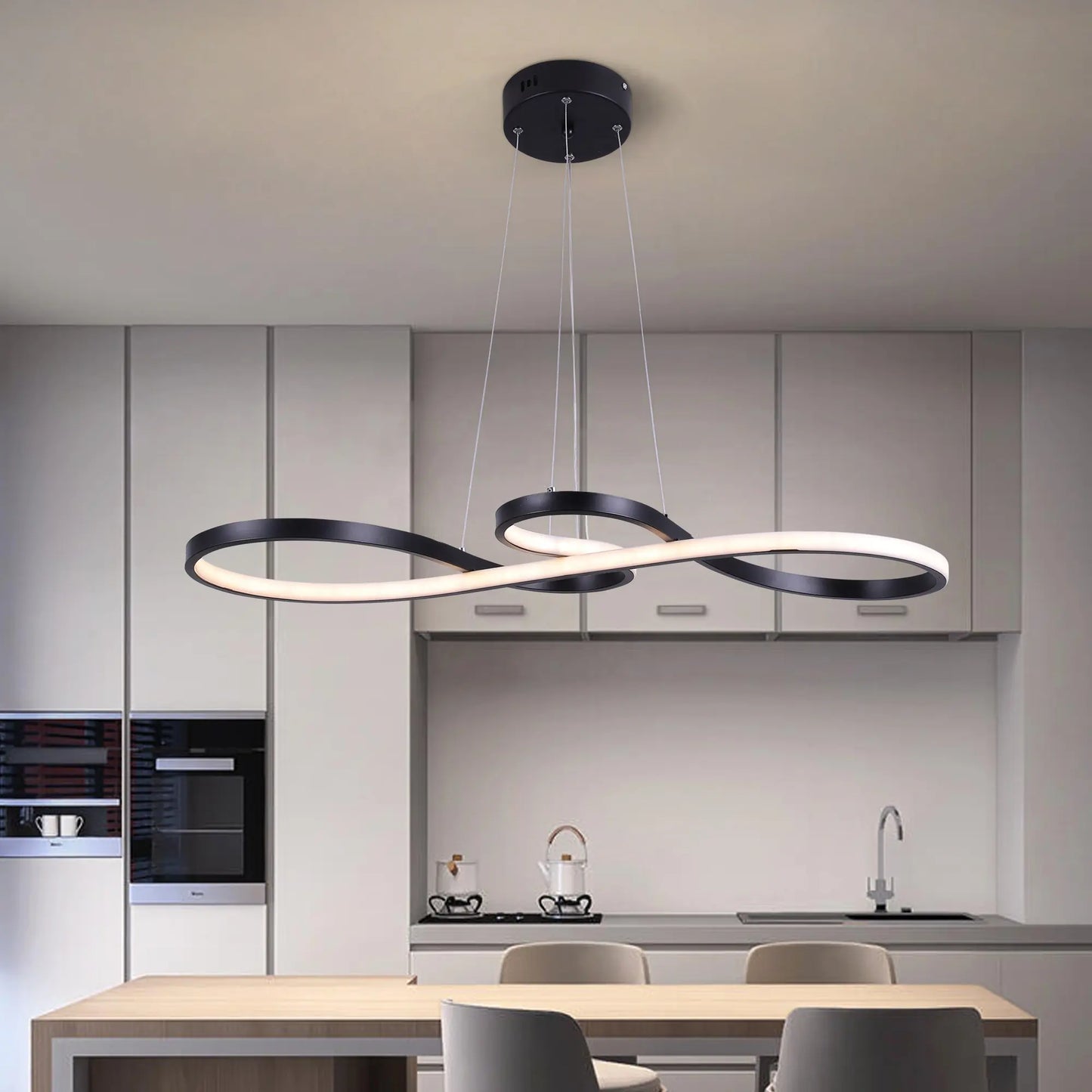 نجفة ليد مودرن "لوسيا" Lucia Modern LED Chandelier " with Three-Color Changing Bulbs "