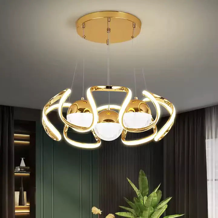 نجفة ليد مودرن "زاريا" Zaria Modern LED Chandelier " with Three-Color Changing Bulbs "