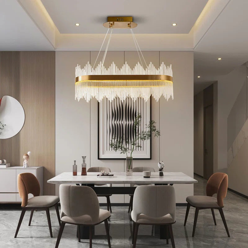 نجفة كريستال مودرن "دينا" Dina Modern LED Crystal Chandelier" with Three-Color Changing Bulbs "