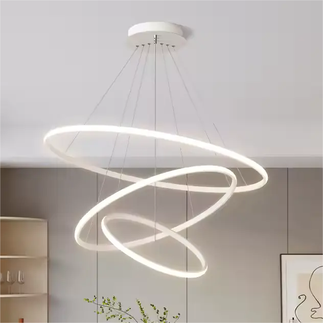 نجفة ليد مودرن "أمبر" Amber Modern LED Chandelier " with Three-Color Changing Bulbs "
