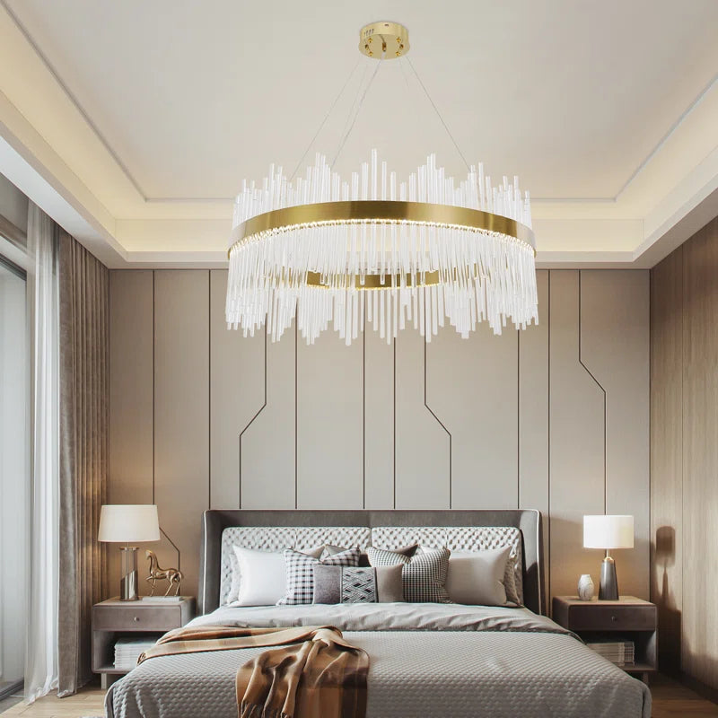 نجفة كريستال مودرن "كاميلا" Camila Modern LED Crystal Chandelier" with Three-Color Changing Bulbs "