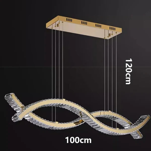 نجفة كريستال مودرن "غزل" Ghazl Modern LED Crystal Chandelier" with Three-Color Changing Bulbs "