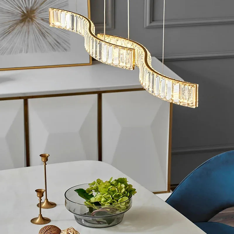 نجفة كريستال مودرن "سارا" Sara Modern Crystal Chandelier" with Three-Color Changing Bulbs "