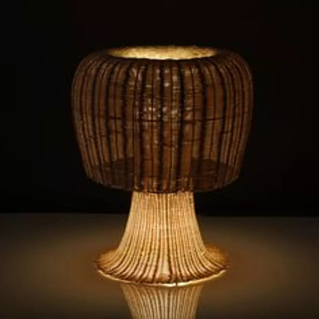 اباجورة بوهو "بامبو جلو" Bamboo Glow Boho Table Lamp