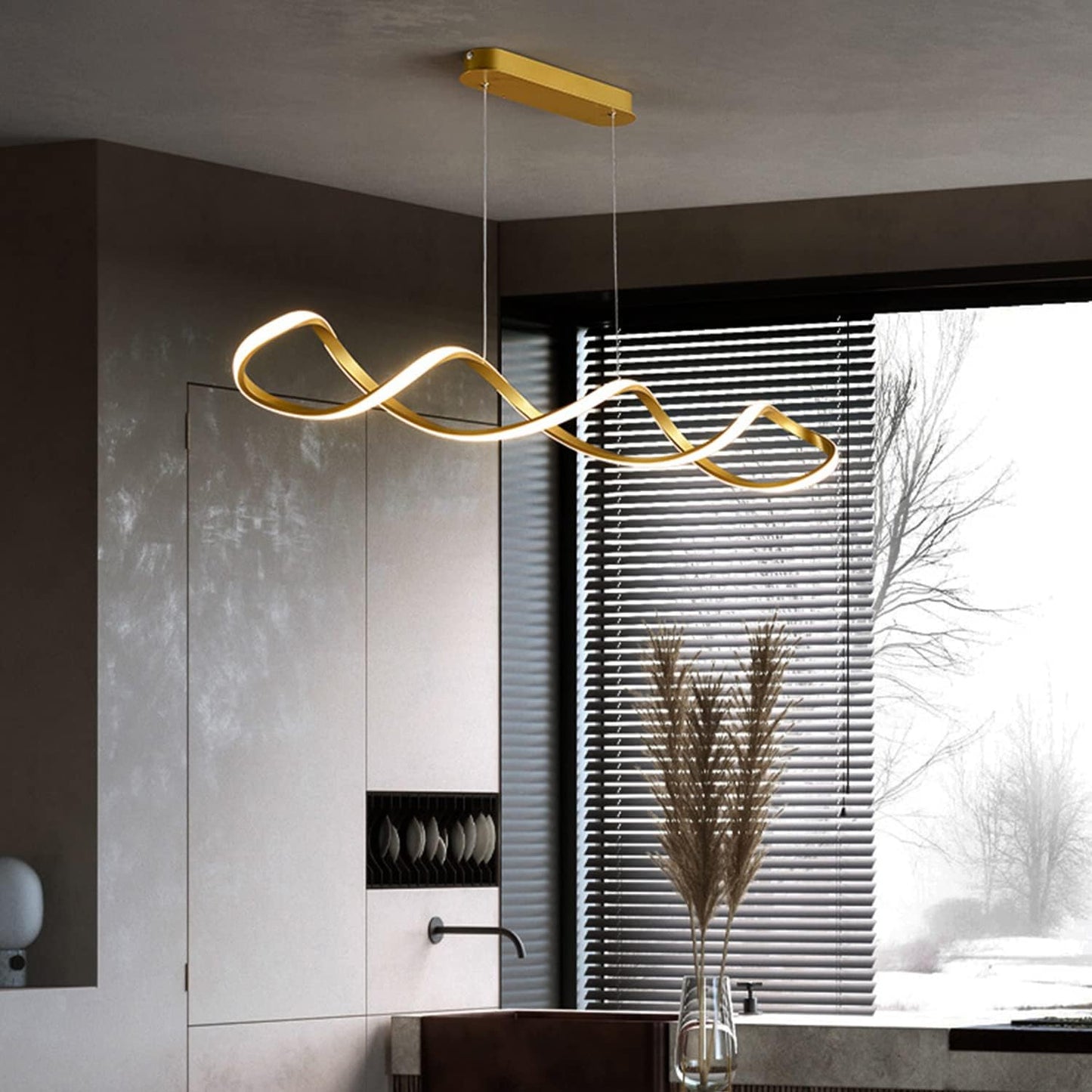 نجفة ليد مودرن "فريا" Freya Modern LED Chandelier " with Three-Color Changing Bulbs "
