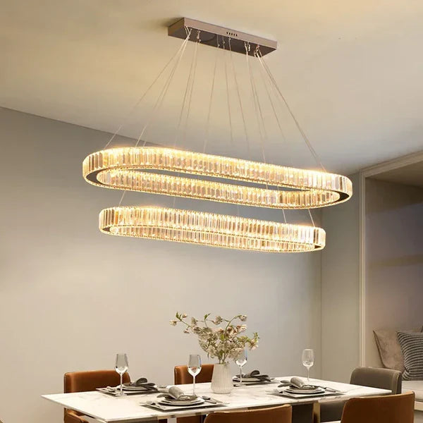 نجفة كريستال مودرن ليد "آنا" Ana Modern LED Crystal Chandelier" with Three-Color Changing Bulbs "