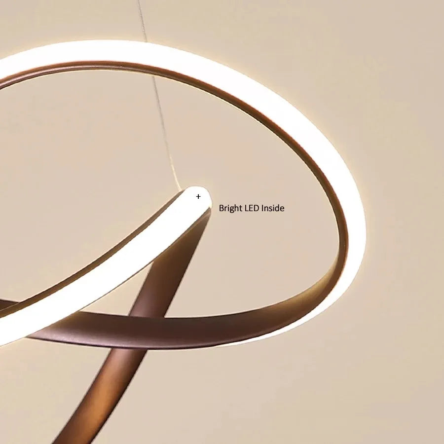 نجفة ليد مودرن "سولينا" Solena Modern LED Chandelier " with Three-Color Changing Bulbs "