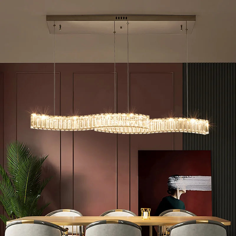 نجفة كريستال مودرن "سارا" Sara Modern Crystal Chandelier" with Three-Color Changing Bulbs "