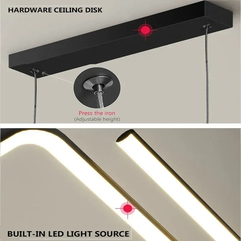 نجفة ليد مودرن "لوزيا" Luzia Modern LED Chandelier " with Three-Color Changing Bulbs "