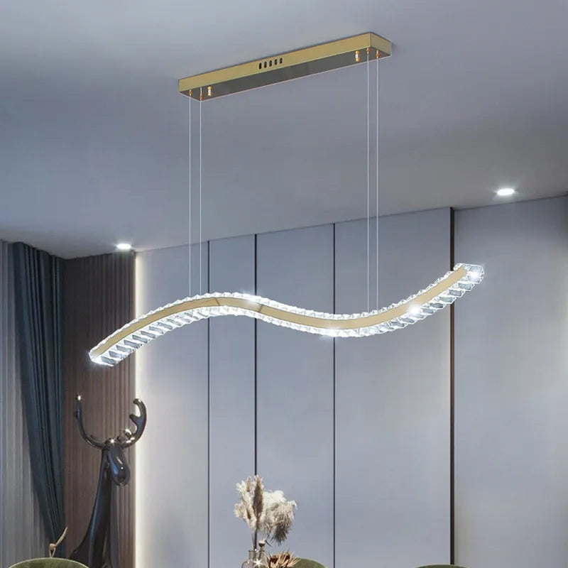 نجفة كريستال مودرن ليد "ميلا" Mila Modern LED Crystal Chandelier" with Three-Color Changing Bulbs "