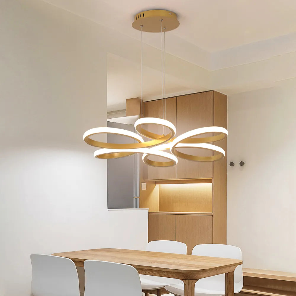 نجفة ليد مودرن "كلوي" Chole Modern LED Chandelier " with Three-Color Changing Bulbs "