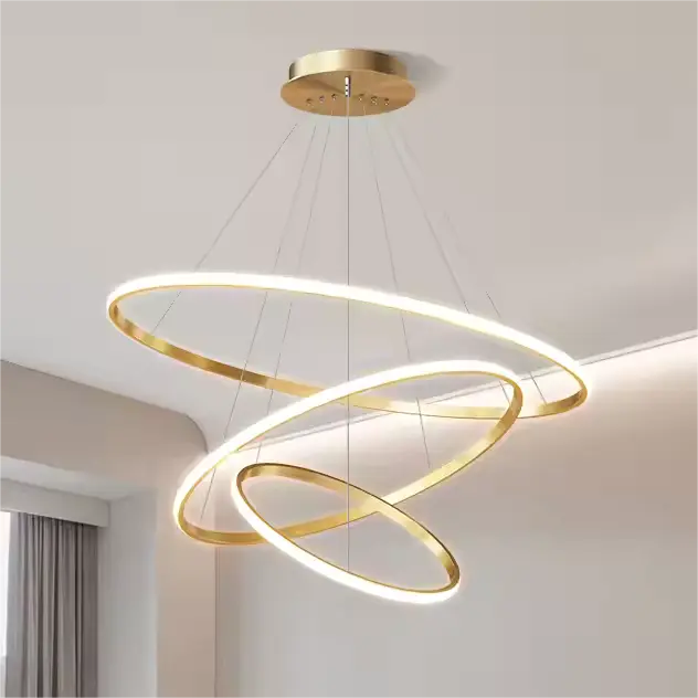نجفة ليد مودرن "أمبر" Amber Modern LED Chandelier " with Three-Color Changing Bulbs "