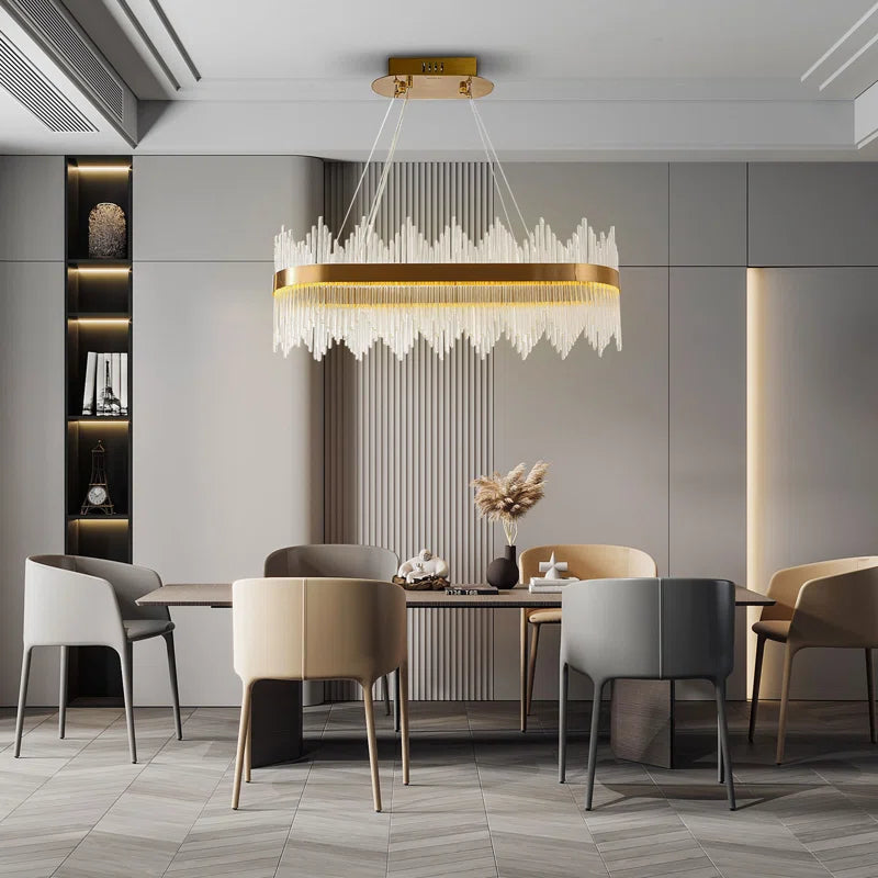 نجفة كريستال مودرن "دينا" Dina Modern LED Crystal Chandelier" with Three-Color Changing Bulbs "