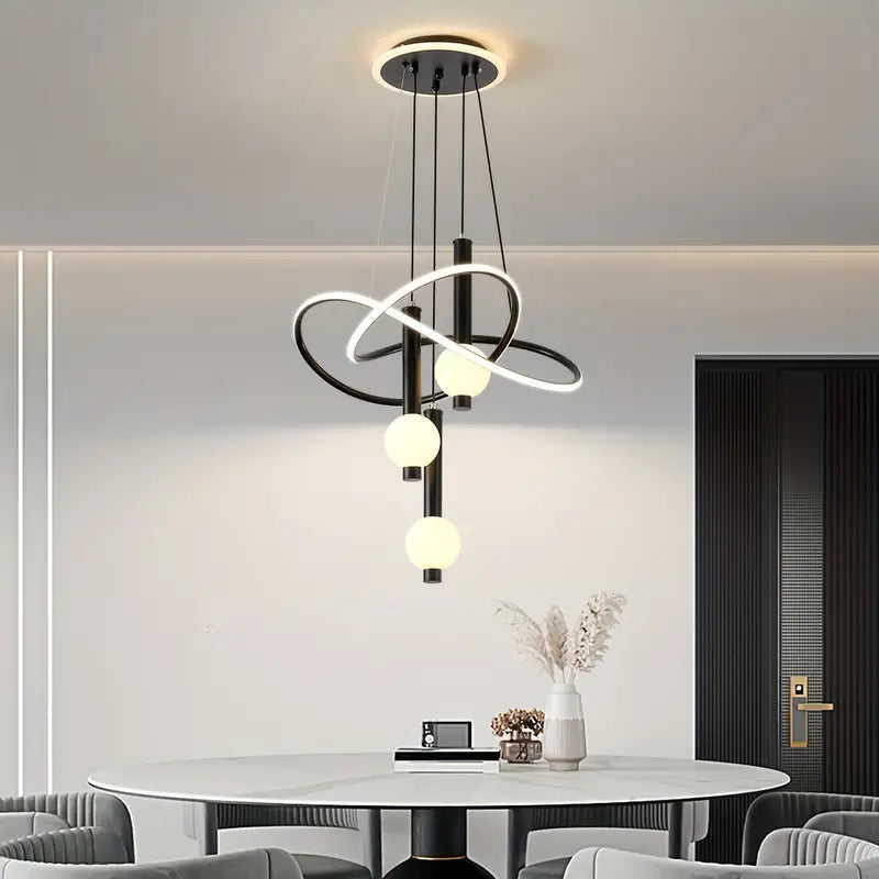 نجفة ليد مودرن "بيرا" Perla Modern LED Chandelier " with Three-Color Changing Bulbs "