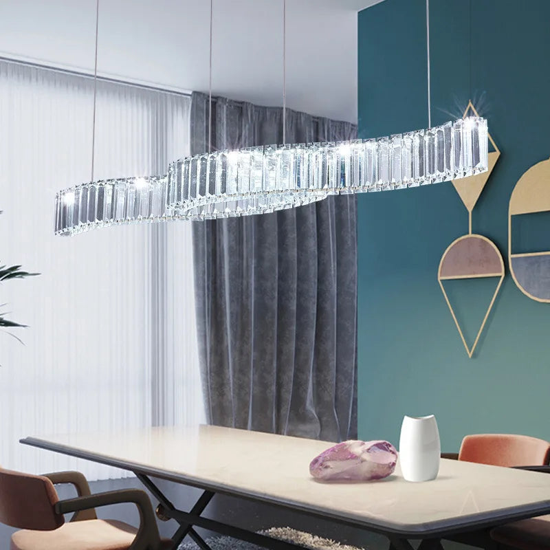 نجفة كريستال مودرن "سارا" Sara Modern Crystal Chandelier" with Three-Color Changing Bulbs "