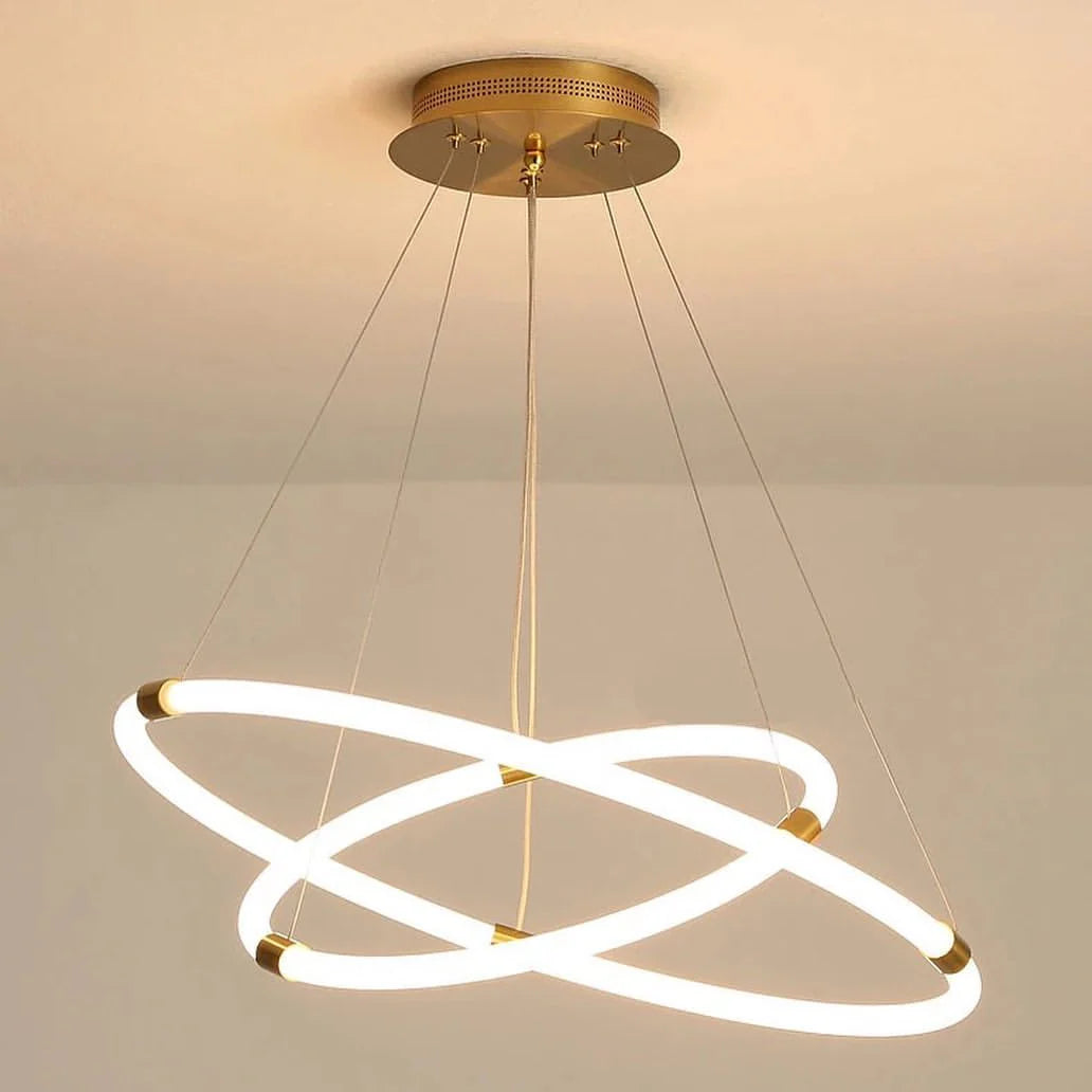 Modern LED Ring Chandelier with Adjustable Circular Design