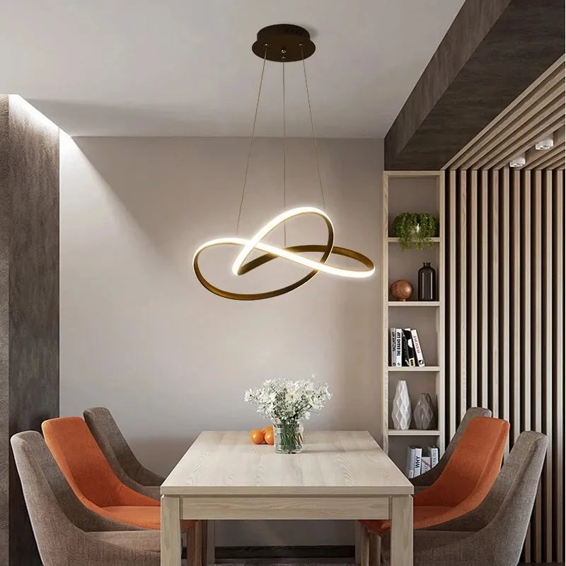 نجفة ليد مودرن "سولينا" Solena Modern LED Chandelier " with Three-Color Changing Bulbs "