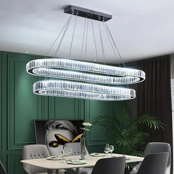 نجفة كريستال مودرن ليد "آنا" Ana Modern LED Crystal Chandelier" with Three-Color Changing Bulbs "