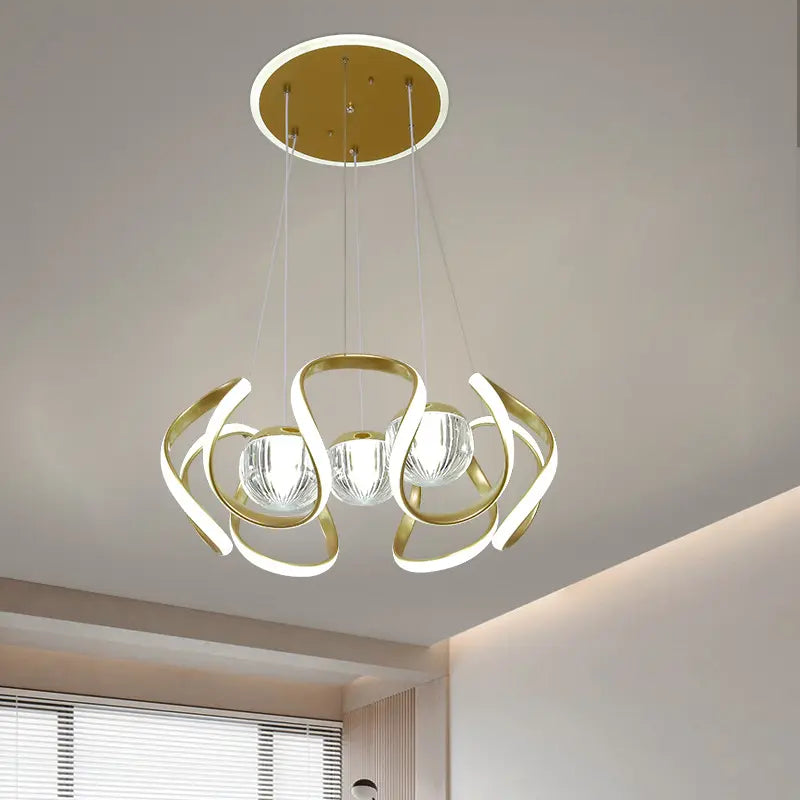 نجفة ليد مودرن "زاريا" Zaria Modern LED Chandelier " with Three-Color Changing Bulbs "