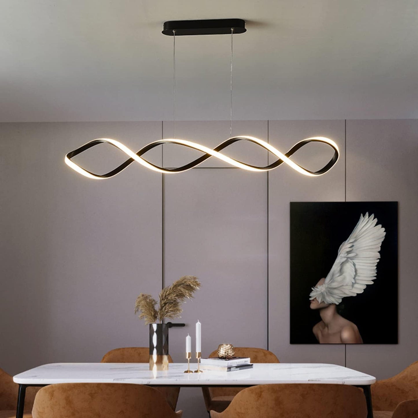 نجفة ليد مودرن "فريا" Freya Modern LED Chandelier " with Three-Color Changing Bulbs "