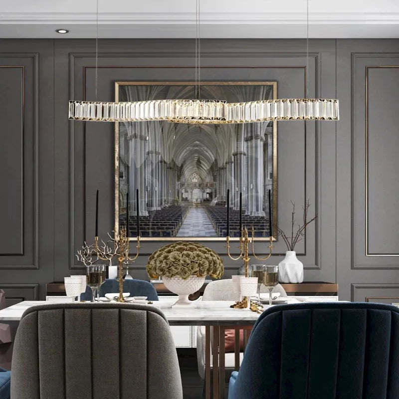 نجفة كريستال مودرن "سارا" Sara Modern Crystal Chandelier" with Three-Color Changing Bulbs "