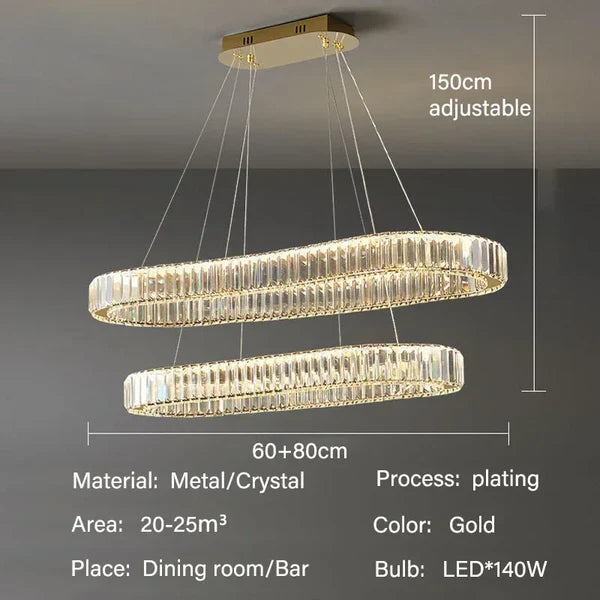 نجفة كريستال مودرن ليد "آنا" Ana Modern LED Crystal Chandelier" with Three-Color Changing Bulbs "