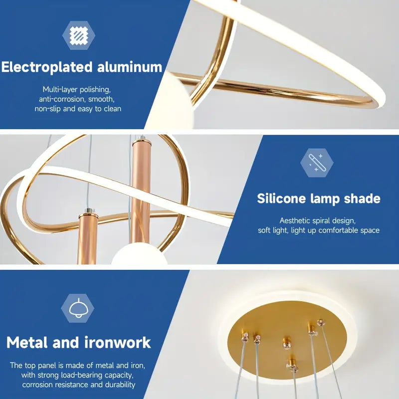 نجفة ليد مودرن "بيرا" Perla Modern LED Chandelier " with Three-Color Changing Bulbs "