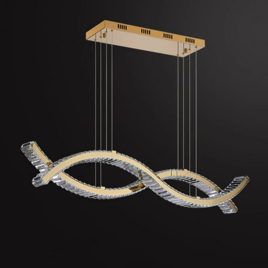 نجفة كريستال مودرن "غزل" Ghazl Modern LED Crystal Chandelier" with Three-Color Changing Bulbs "