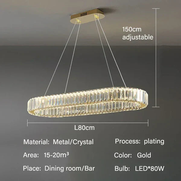 نجفة كريستال مودرن ليد "آنا" Ana Modern LED Crystal Chandelier" with Three-Color Changing Bulbs "