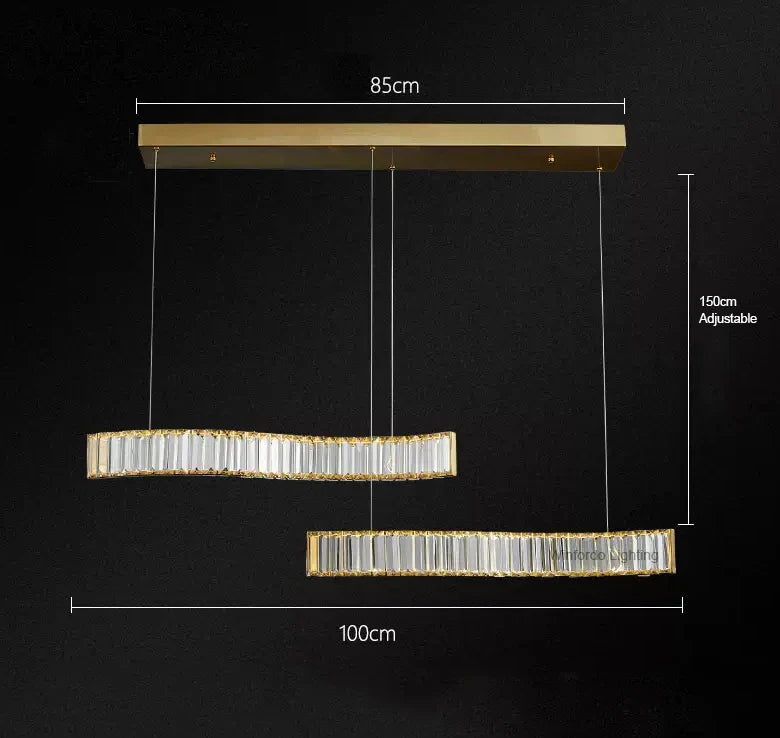 نجفة كريستال مودرن "سارا" Sara Modern Crystal Chandelier" with Three-Color Changing Bulbs "