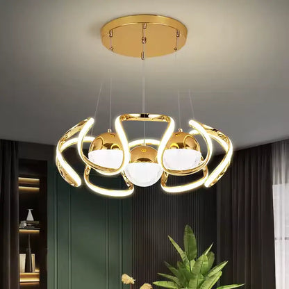 نجفة ليد مودرن "زاريا" Zaria Modern LED Chandelier " with Three-Color Changing Bulbs "