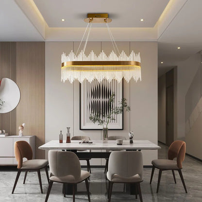 نجفة كريستال مودرن "دينا" Dina Modern LED Crystal Chandelier" with Three-Color Changing Bulbs "