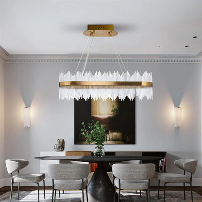 نجفة كريستال مودرن "دينا" Dina Modern LED Crystal Chandelier" with Three-Color Changing Bulbs "
