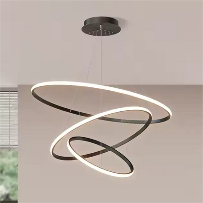 نجفة ليد مودرن "أمبر" Amber Modern LED Chandelier " with Three-Color Changing Bulbs "