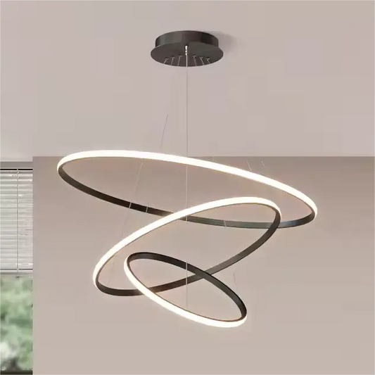 نجفة ليد مودرن "أمبر" Amber Modern LED Chandelier " with Three-Color Changing Bulbs "