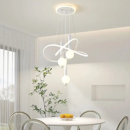 نجفة ليد مودرن "بيرا" Perla Modern LED Chandelier " with Three-Color Changing Bulbs "