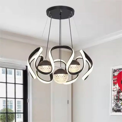 نجفة ليد مودرن "زاريا" Zaria Modern LED Chandelier " with Three-Color Changing Bulbs "