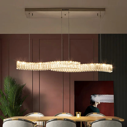 نجفة كريستال مودرن "سارا" Sara Modern Crystal Chandelier" with Three-Color Changing Bulbs "