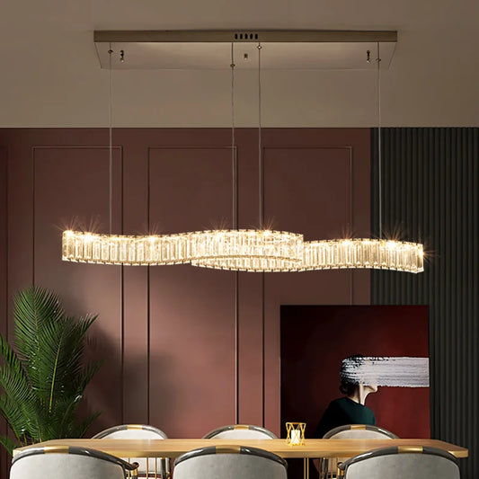 نجفة كريستال مودرن "سارا" Sara Modern Crystal Chandelier" with Three-Color Changing Bulbs "