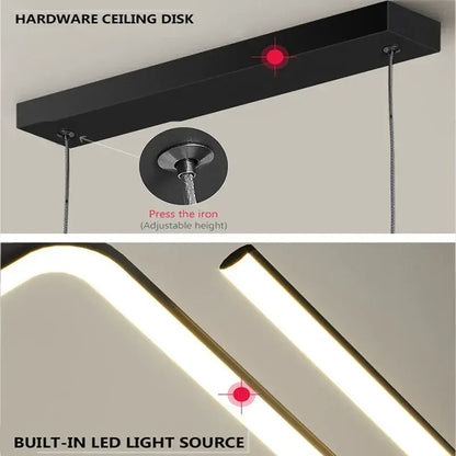 نجفة ليد مودرن "لوزيا" Luzia Modern LED Chandelier  " with Three-Color Changing Bulbs "