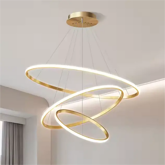 نجفة ليد مودرن "أمبر" Amber Modern LED Chandelier " with Three-Color Changing Bulbs "