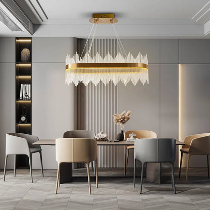 نجفة كريستال مودرن "دينا" Dina Modern LED Crystal Chandelier" with Three-Color Changing Bulbs "