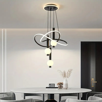 نجفة ليد مودرن "بيرا" Perla Modern LED Chandelier " with Three-Color Changing Bulbs "