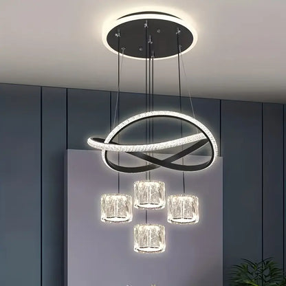 نجفة ليد مودرن "هالي" Halley Modern LED Chandelier " with Three-Color Changing Bulbs "