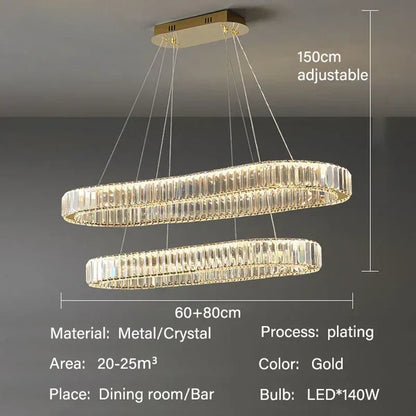 نجفة كريستال مودرن ليد "آنا" Ana Modern LED Crystal Chandelier" with Three-Color Changing Bulbs "