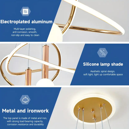نجفة ليد مودرن "بيرا" Perla Modern LED Chandelier " with Three-Color Changing Bulbs "